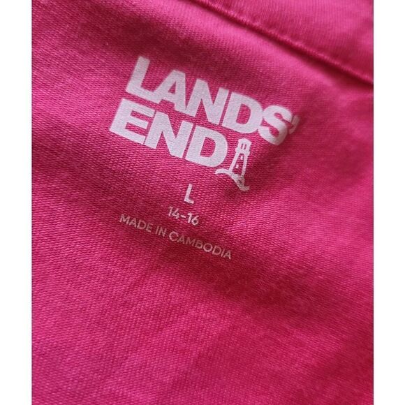 NWT Land's End Dress Women's Large Pink Light Weight Cotton Modal Surplice Wrap - Picture 6 of 6